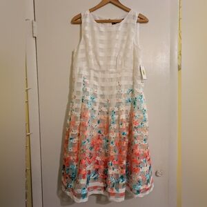 Leslie Fay watercolor stripe dress size 12